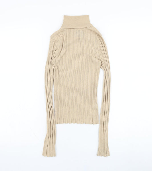 ASOS Womens Beige Roll Neck  Polyester Pullover Jumper Size 4