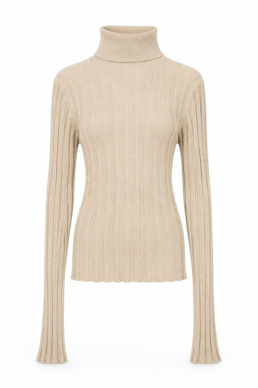 ASOS Womens Beige Roll Neck  Polyester Pullover Jumper Size 4