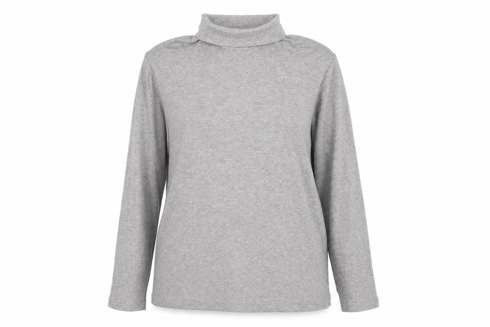 South Bay Womens Grey Roll Neck  Cotton Pullover Jumper Size 12