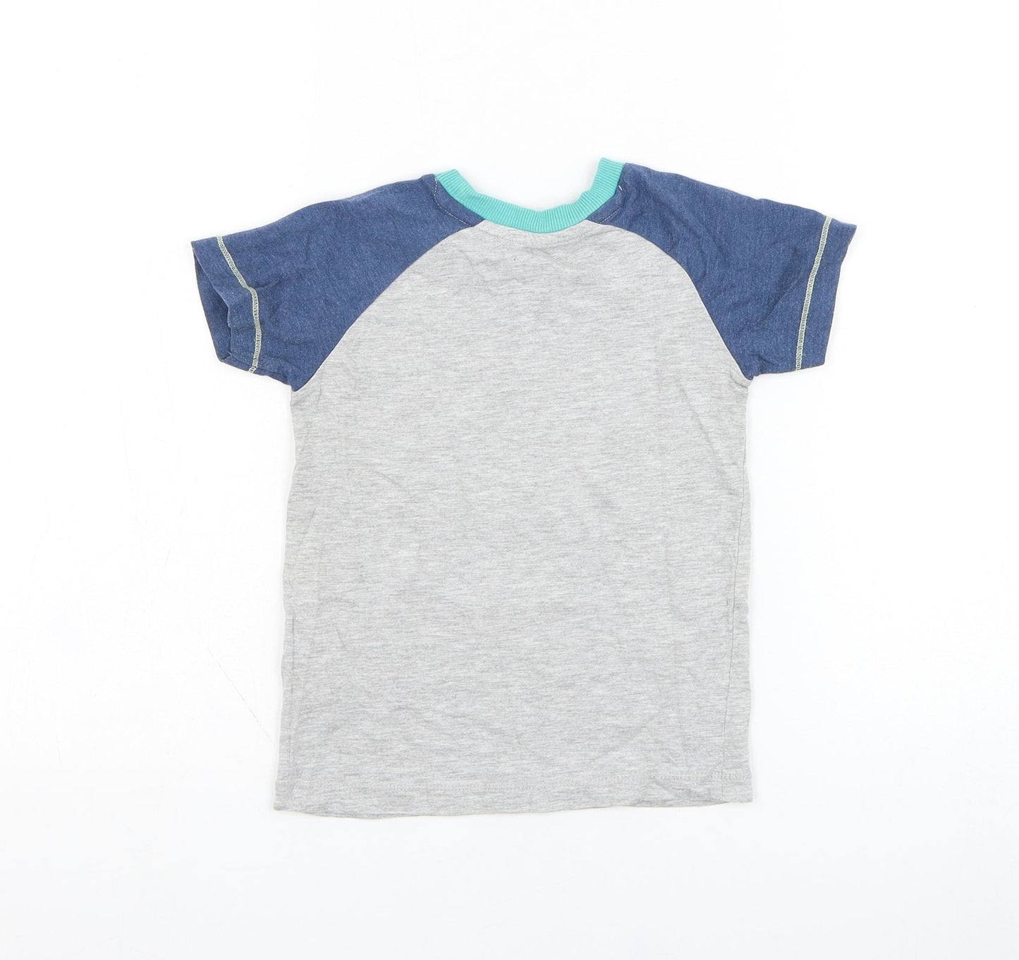 Matalan Boys Grey  Cotton Basic T-Shirt Size 2-3 Years Round Neck Pullover - Alligator