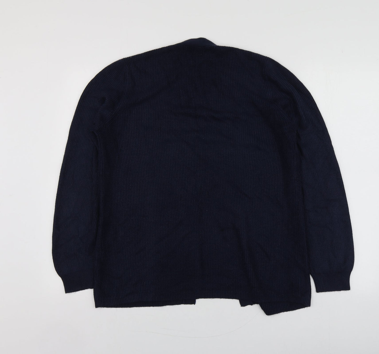 Papaya Womens Blue V-Neck  Acrylic Cardigan Jumper Size 12