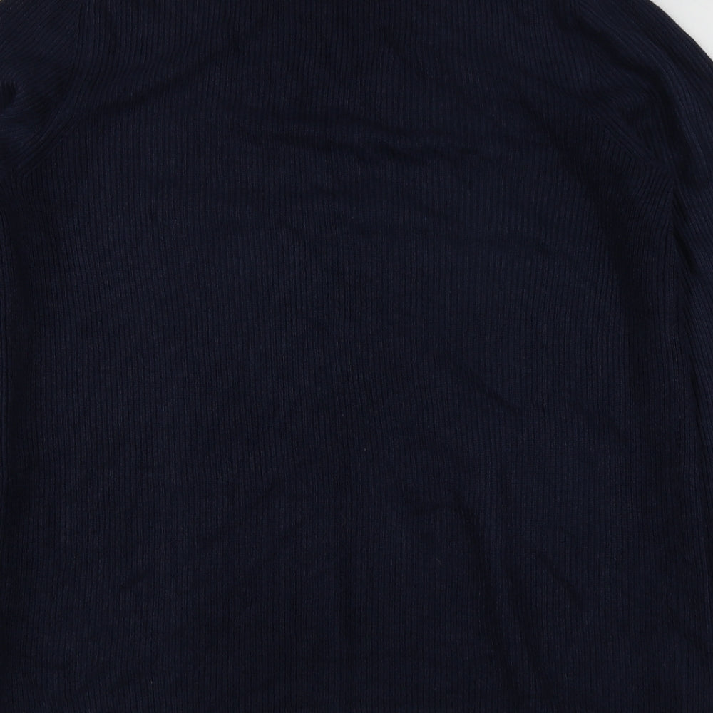 Papaya Womens Blue V-Neck  Acrylic Cardigan Jumper Size 12
