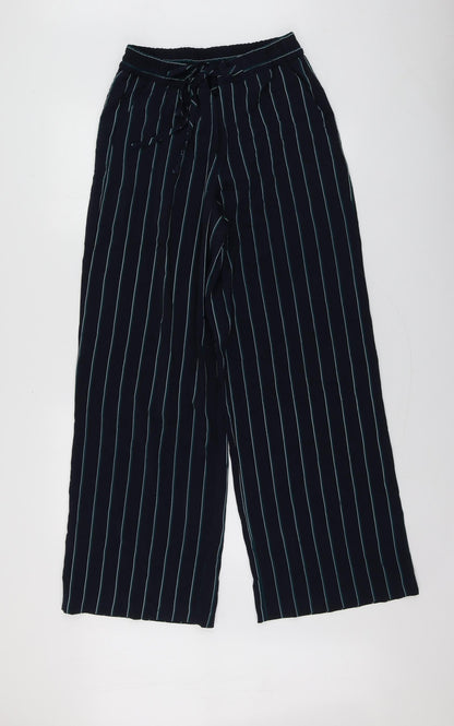 Preloved Carolina Belle Womens Blue Striped Polyester Trousers  Size M L30 in Regular - Front