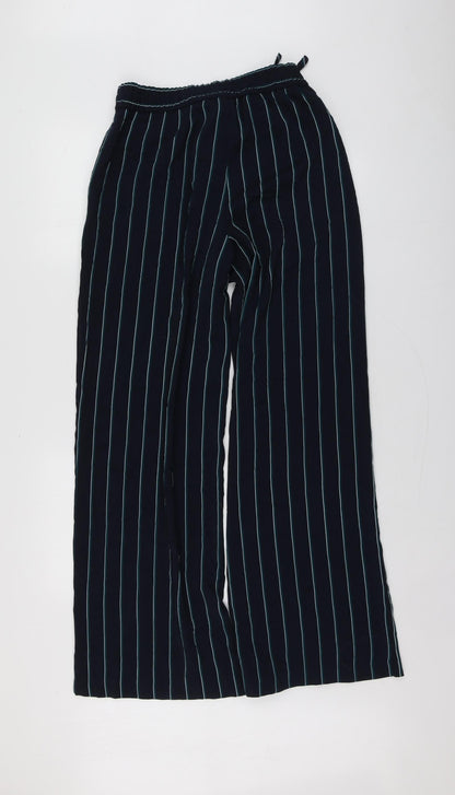 Preloved Carolina Belle Womens Blue Striped Polyester Trousers  Size M L30 in Regular - Back