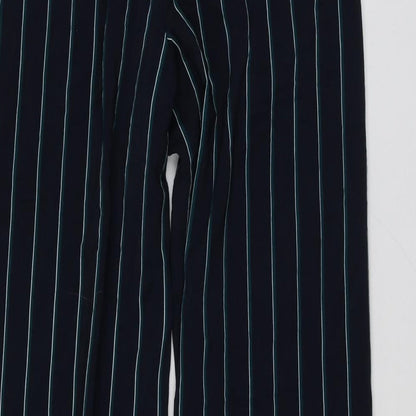 Preloved Carolina Belle Womens Blue Striped Polyester Trousers  Size M L30 in Regular - Label