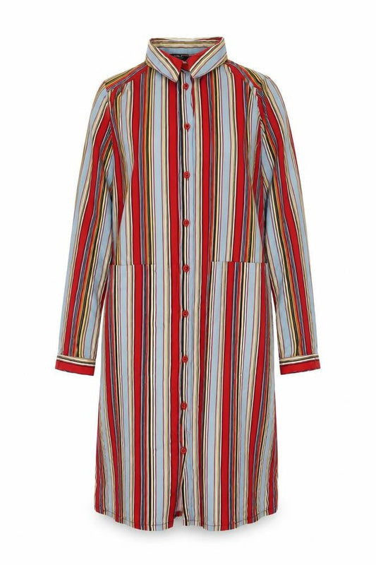 Piano C Womens Multicoloured Striped Viscose Shirt Dress  Size M  Collared