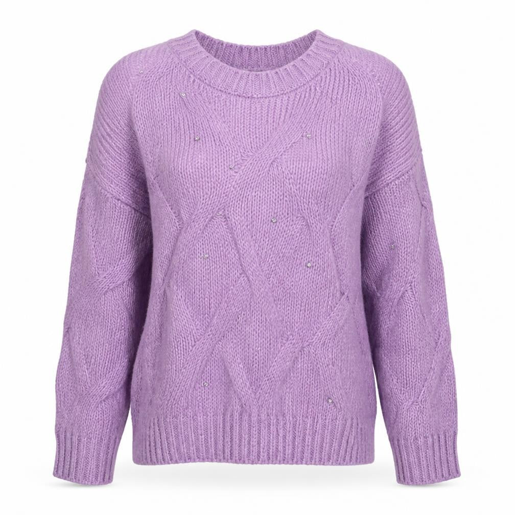 George Womens Purple Round Neck  Acrylic Pullover Jumper Size L