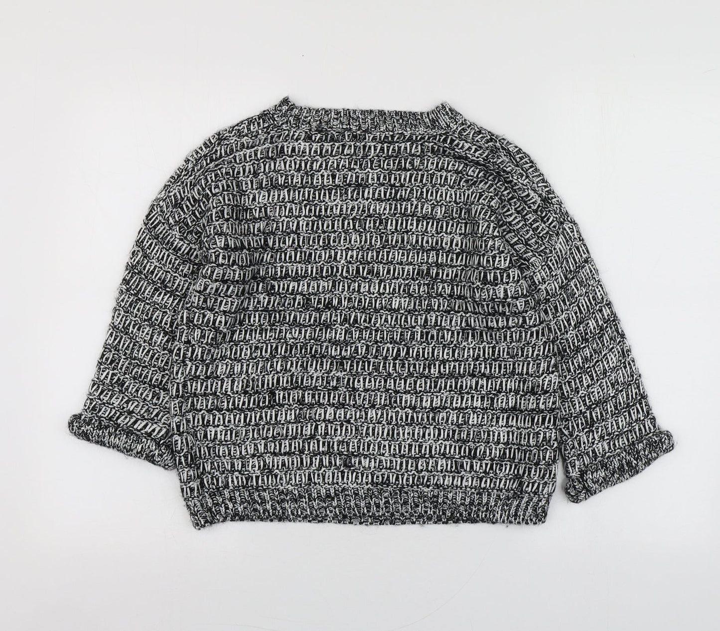 Topshop Womens Grey Round Neck  Acrylic Pullover Jumper Size 4