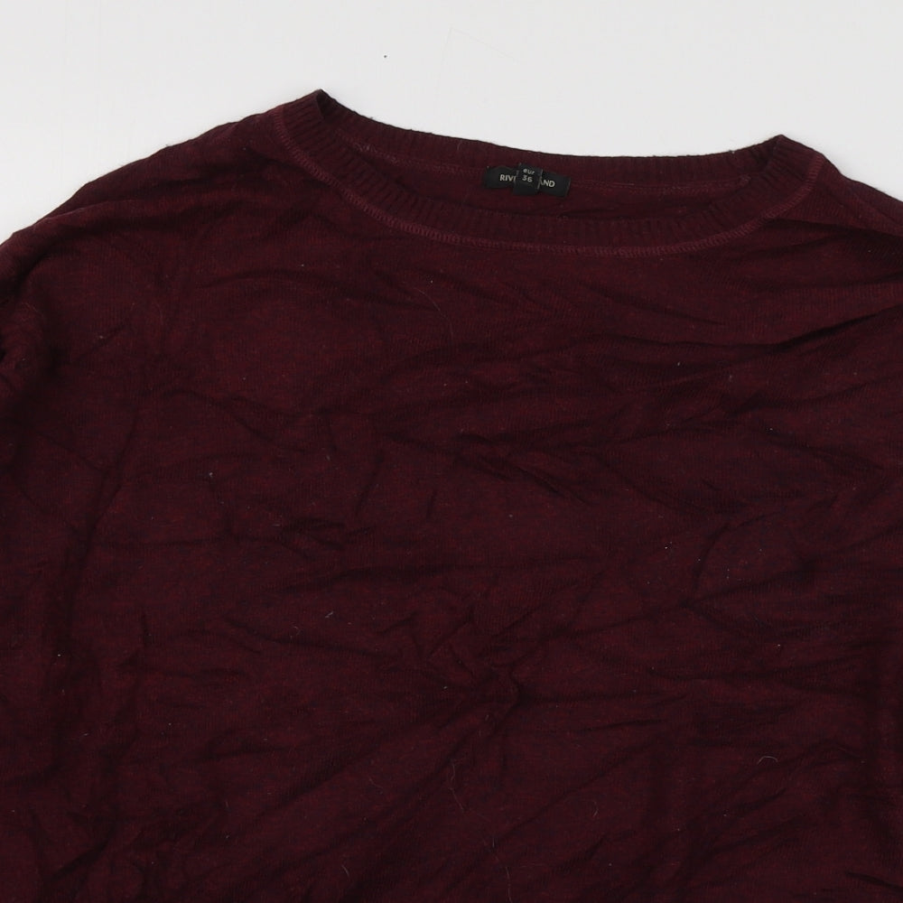 River Island Womens Red Round Neck  Viscose Pullover Jumper Size 36