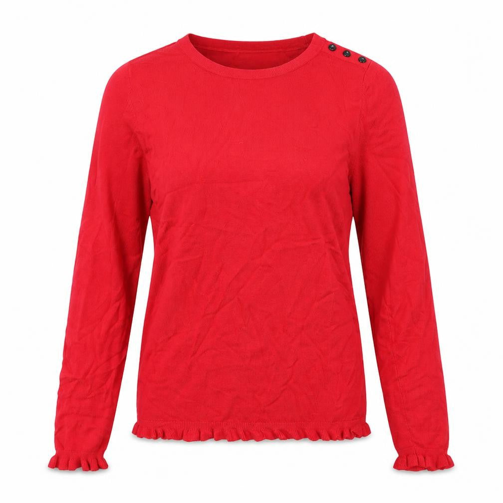 Wallis Womens Red Round Neck  Viscose Pullover Jumper Size 8