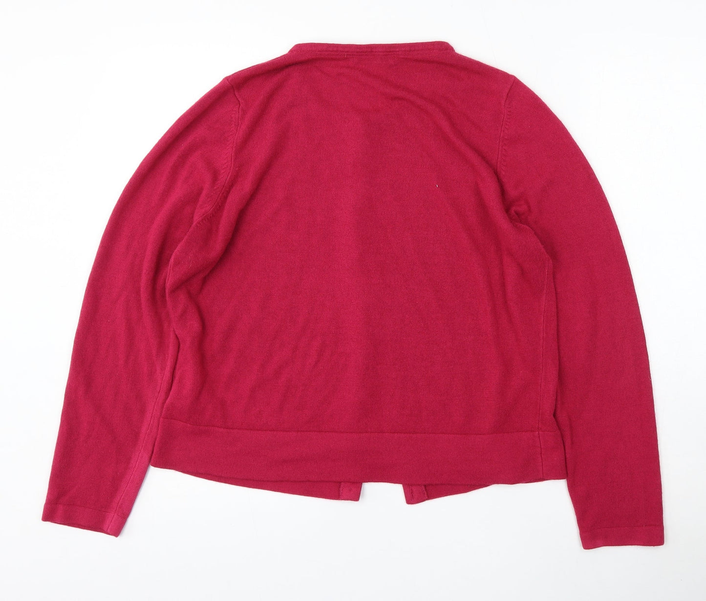 Marks and Spencer Womens Purple Round Neck  Acrylic Cardigan Jumper Size 16