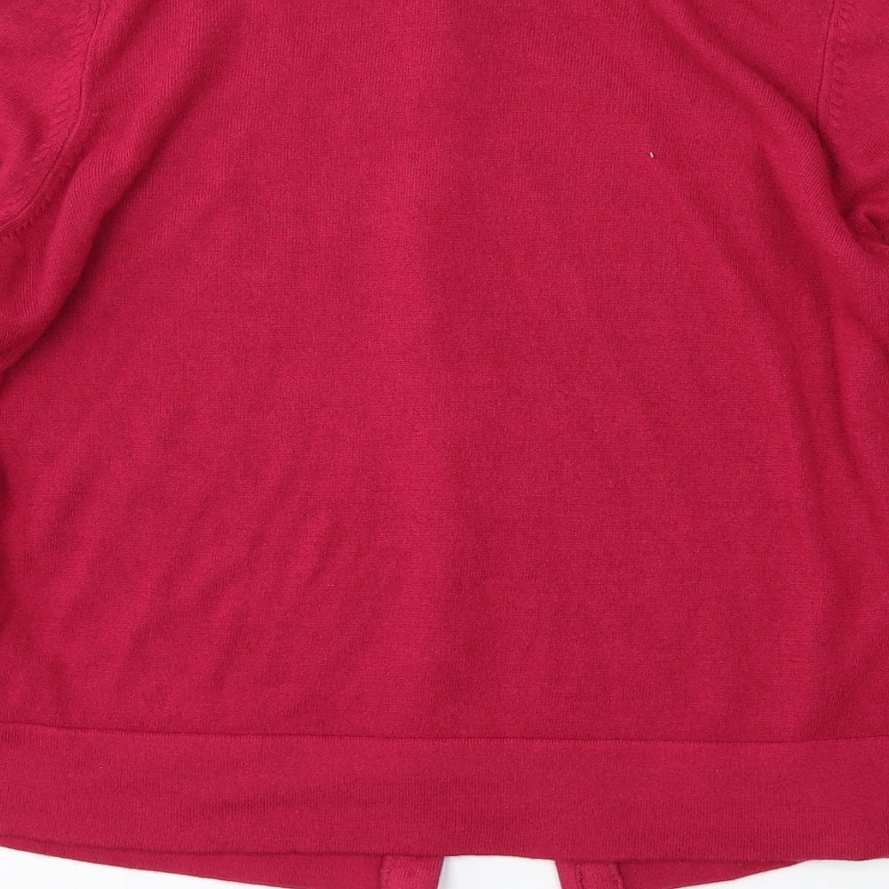 Marks and Spencer Womens Purple Round Neck  Acrylic Cardigan Jumper Size 16