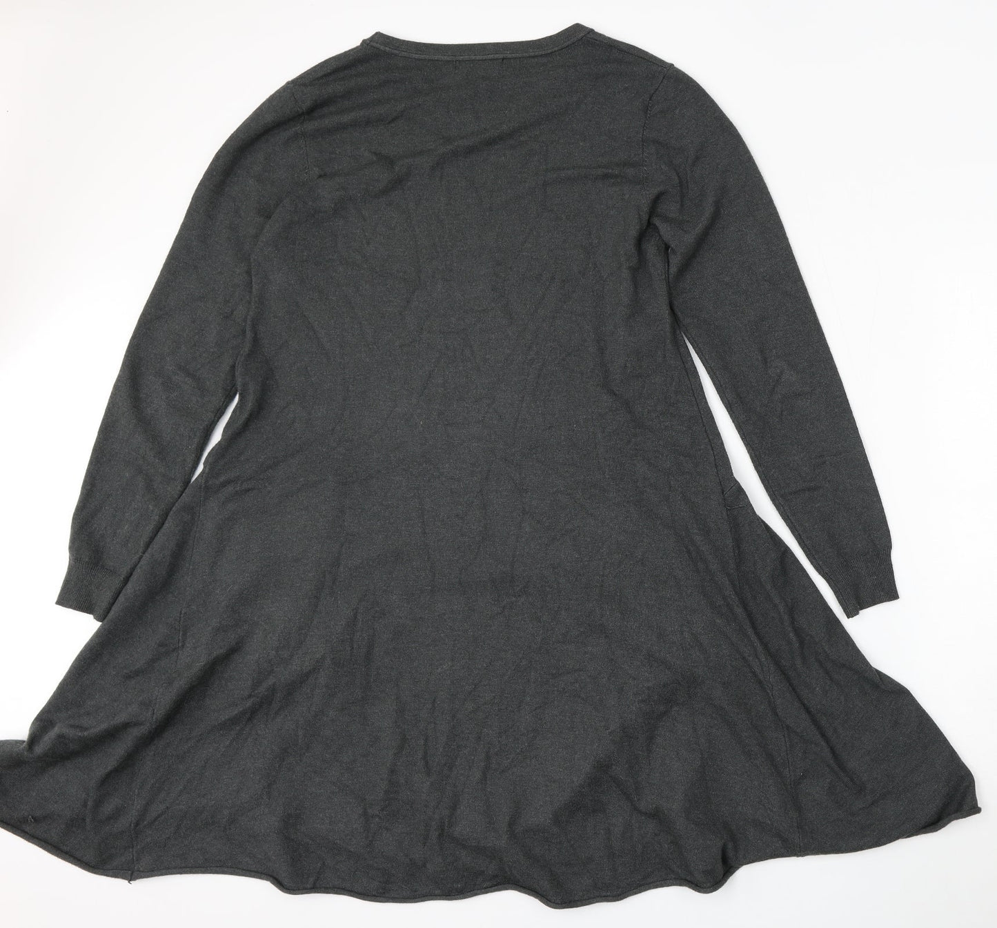 Studio Womens Grey Round Neck  Polyester Pullover Jumper One Size