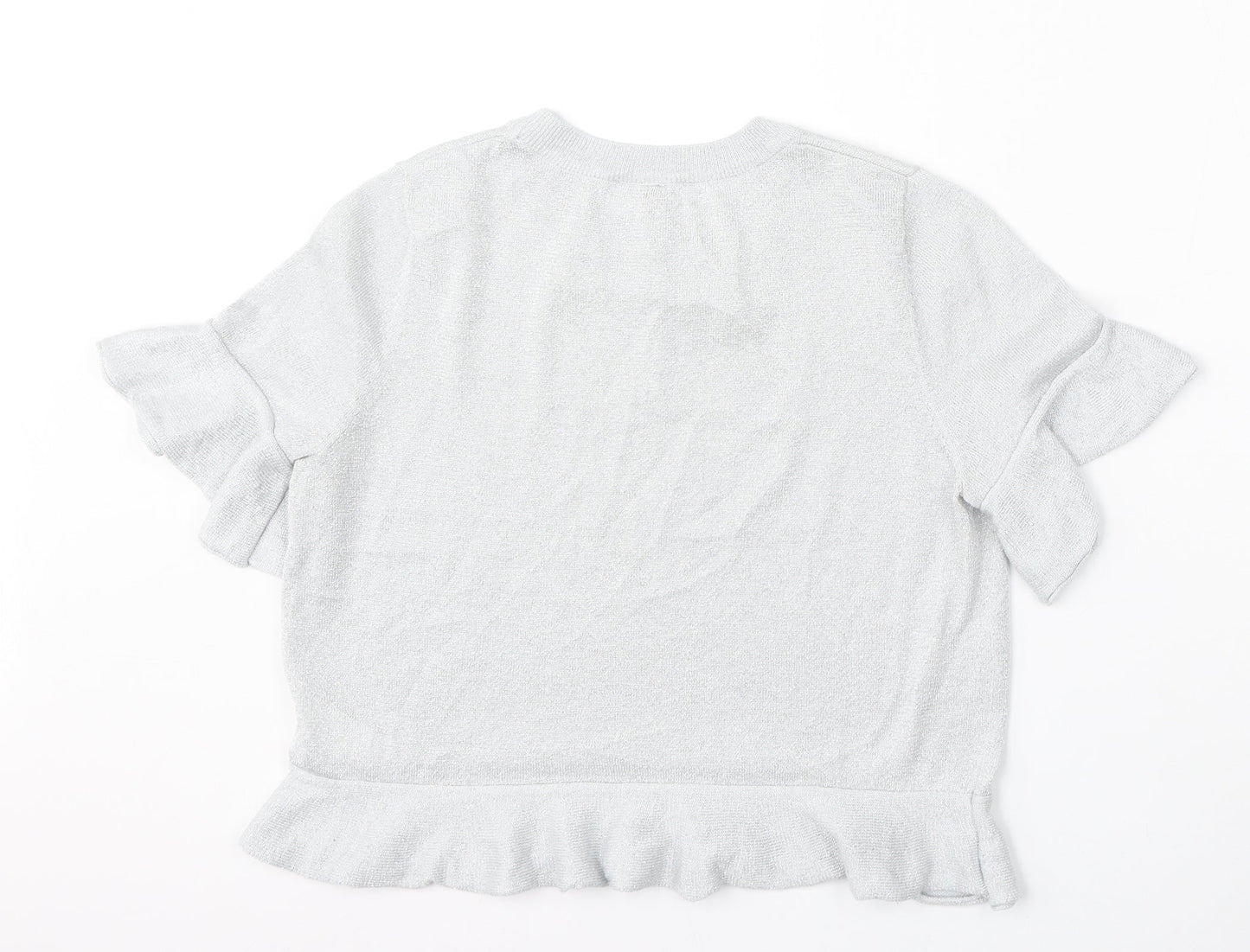 Divided by H&M Womens Silver Round Neck  Viscose Pullover Jumper Size S