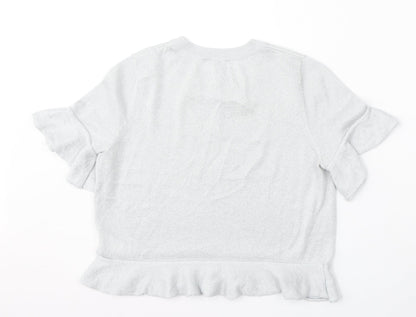 Divided by H&M Womens Silver Round Neck  Viscose Pullover Jumper Size S