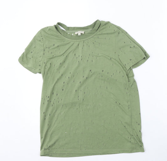 River Island Womens Green  Polyester Basic T-Shirt Size 8 Round Neck