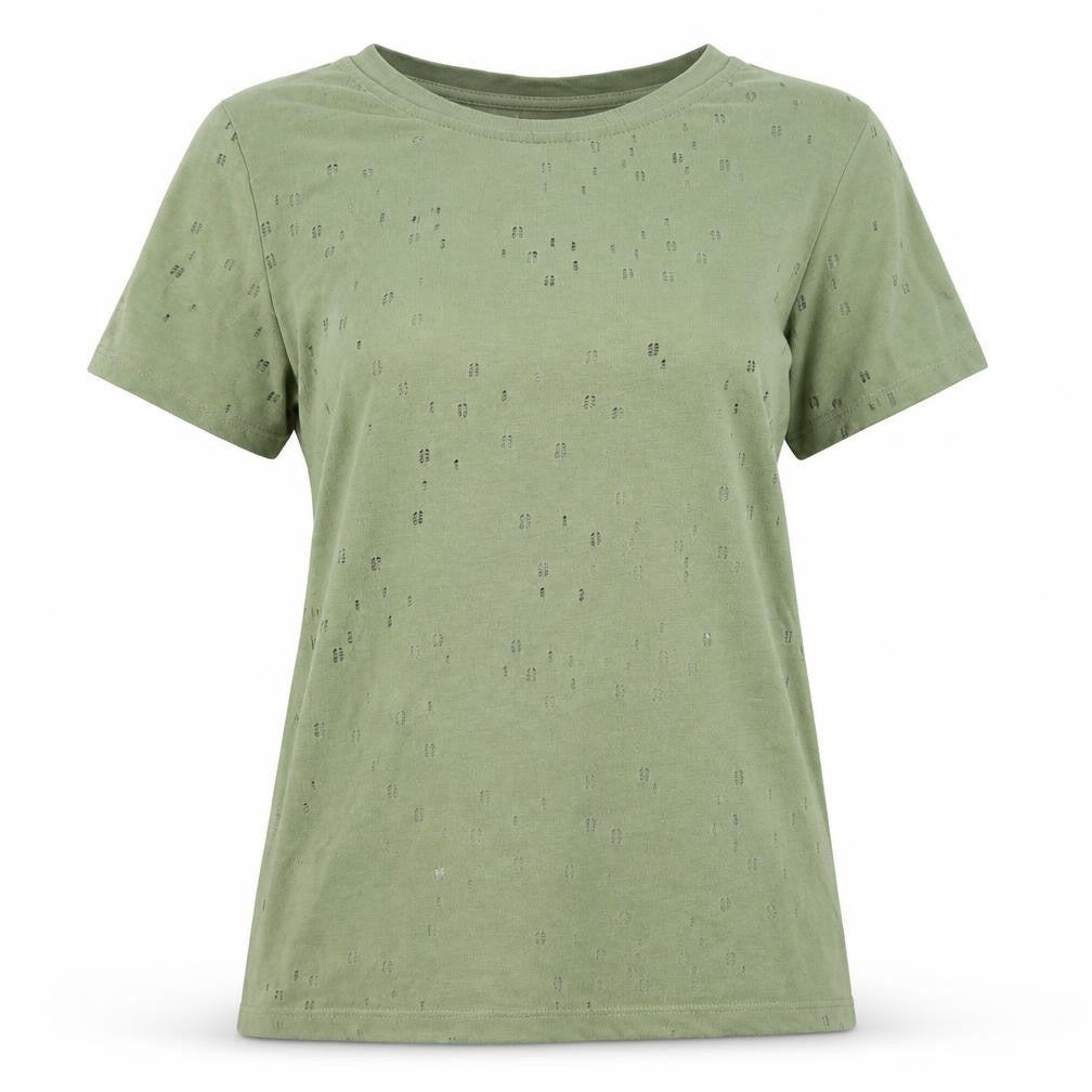 River Island Womens Green  Polyester Basic T-Shirt Size 8 Round Neck