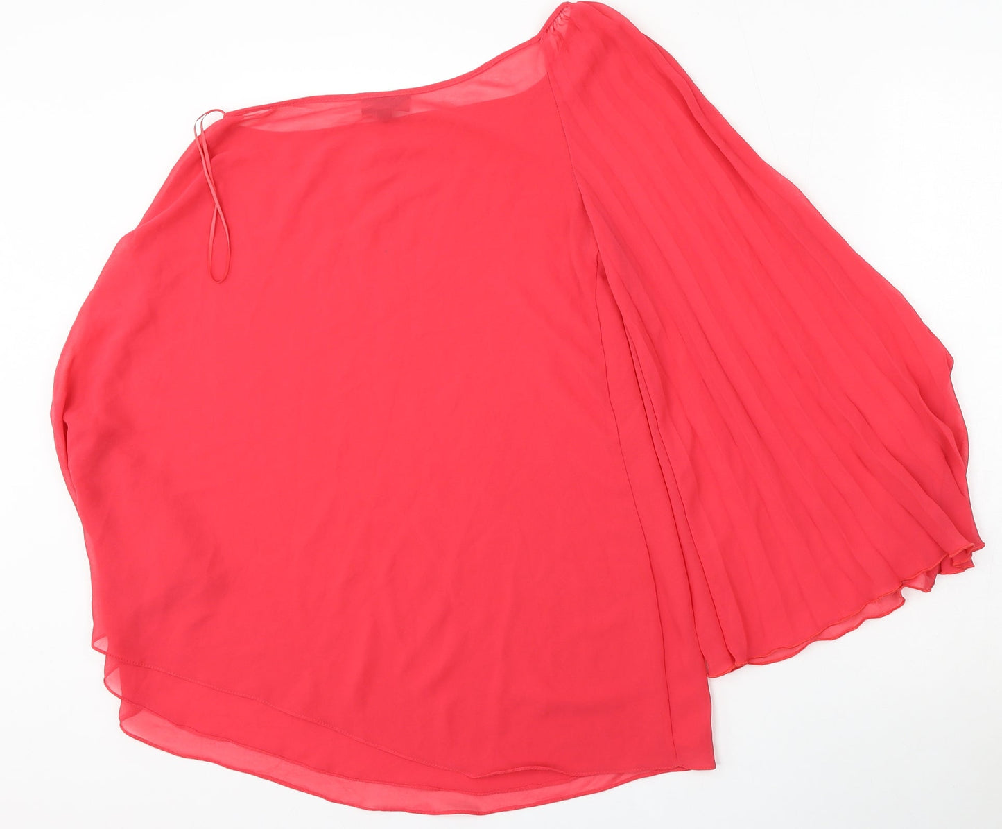 Topshop Womens Red  Polyester Basic Blouse Size 8 Round Neck