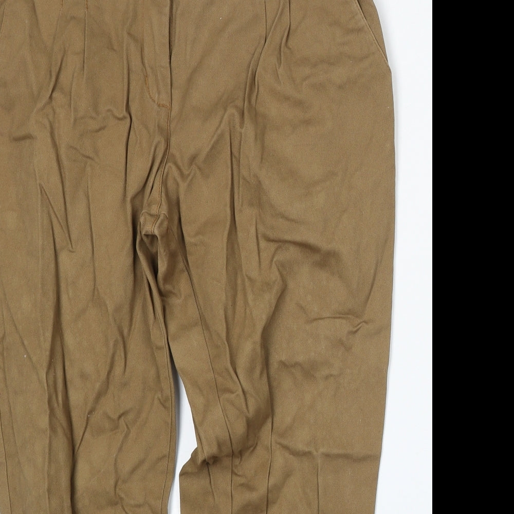River Island Womens Brown  Cotton Trousers  Size 12 L25 in Regular