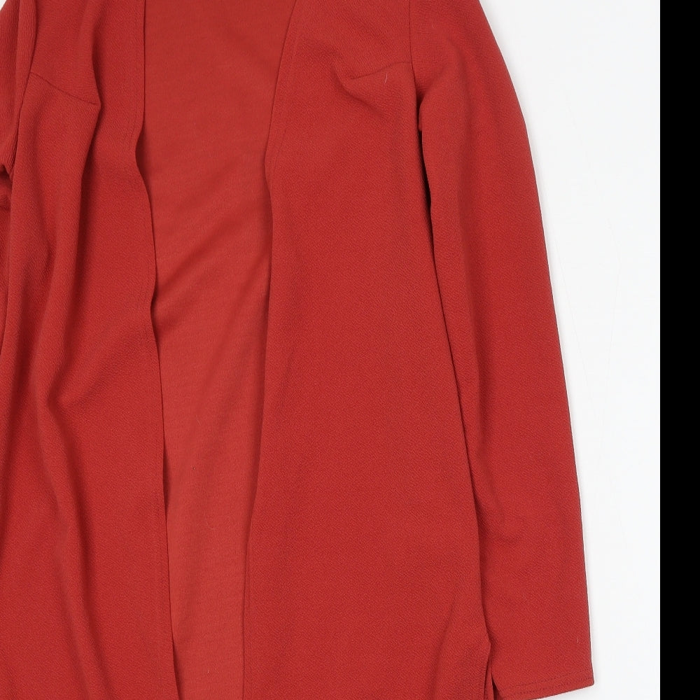 Boohoo Womens Red V-Neck  Polyester Cardigan Jumper Size S