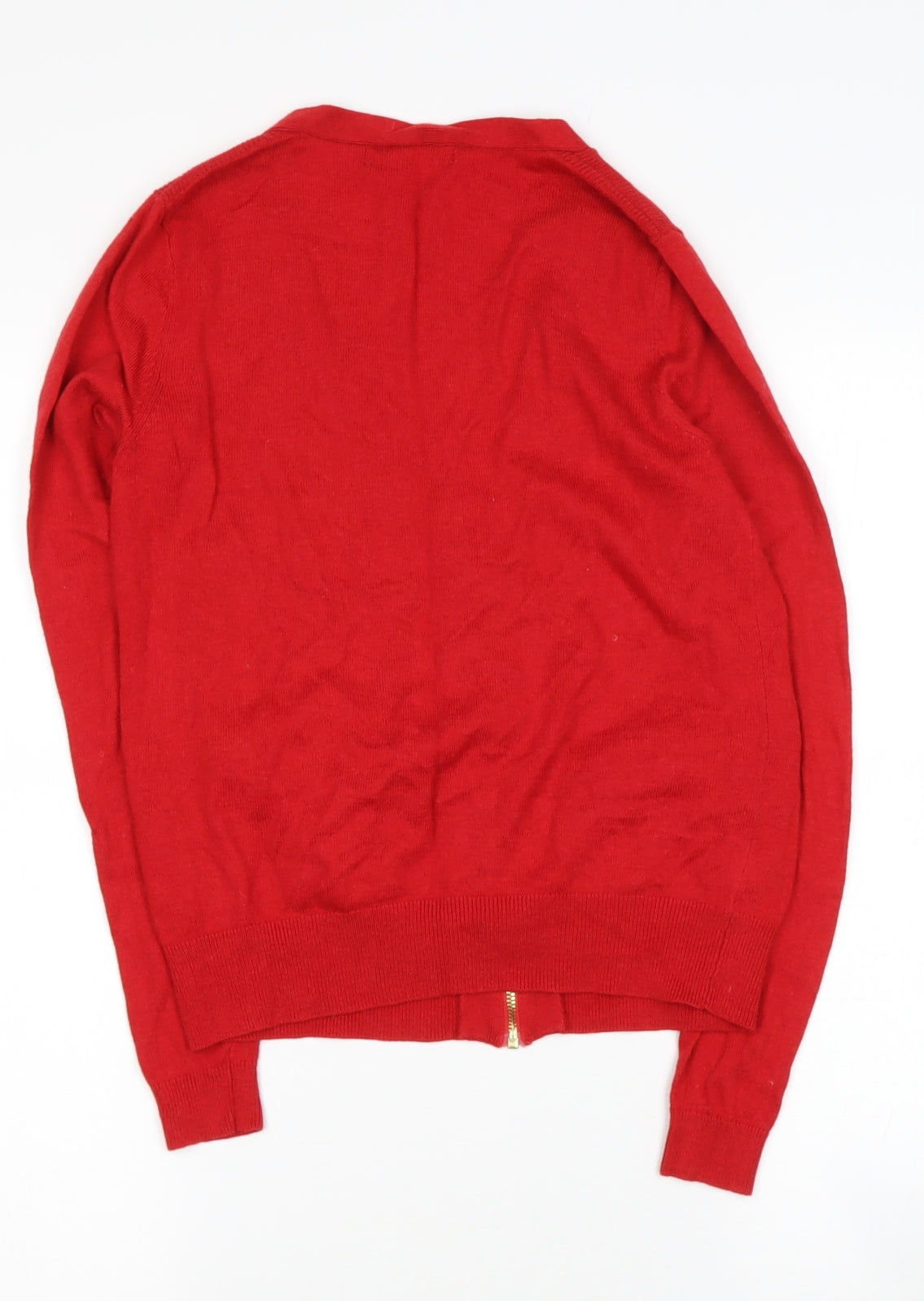Marks and Spencer Womens Red V-Neck  Viscose Cape Jumper Size XS