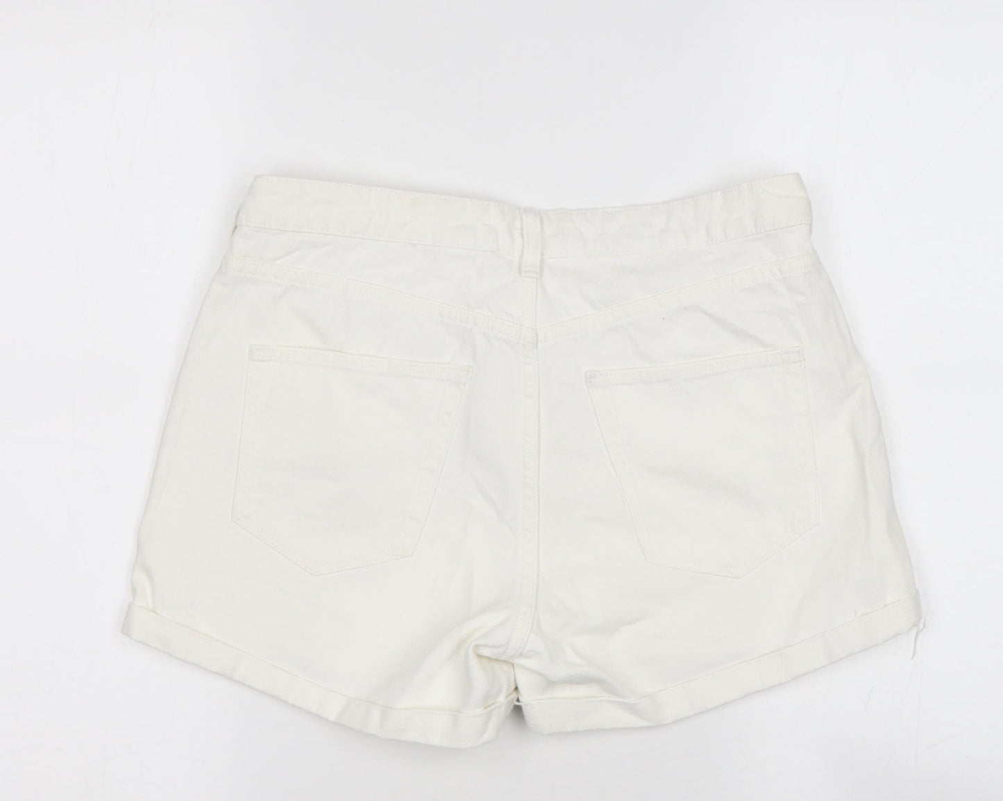 Preworn Womens White  Cotton Cargo Shorts Size M  Regular