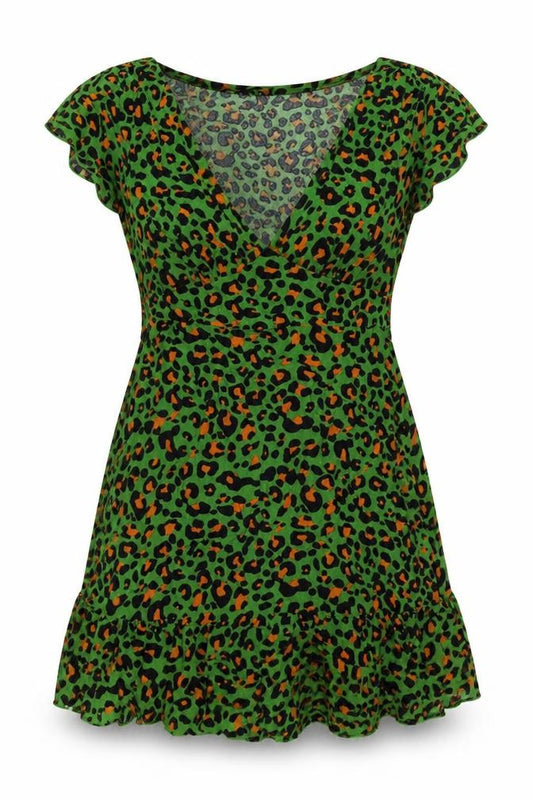 REWOEN Womens Green  Cotton Skater Dress  Size S