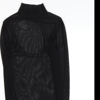 Boohoo Womens Black  Polyester Blend Basic Blouse Size 4 Halter