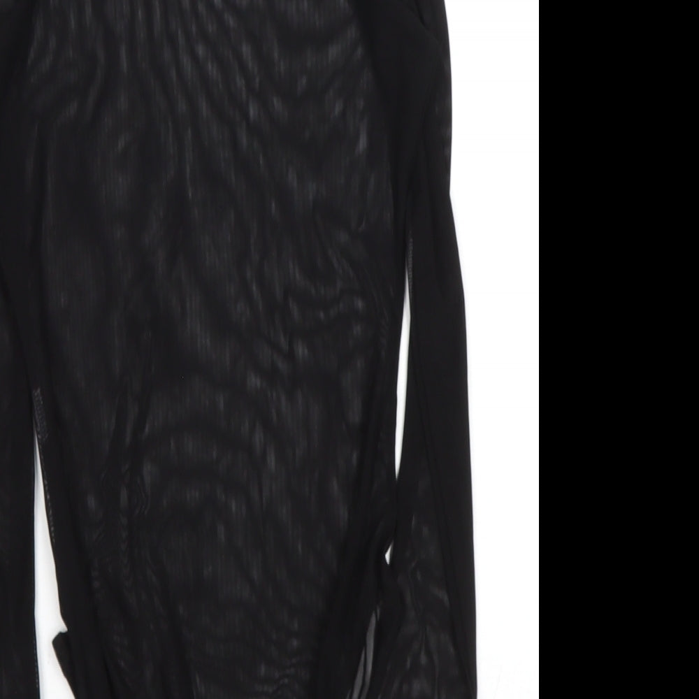 Boohoo Womens Black  Polyester Blend Basic Blouse Size 4 Halter