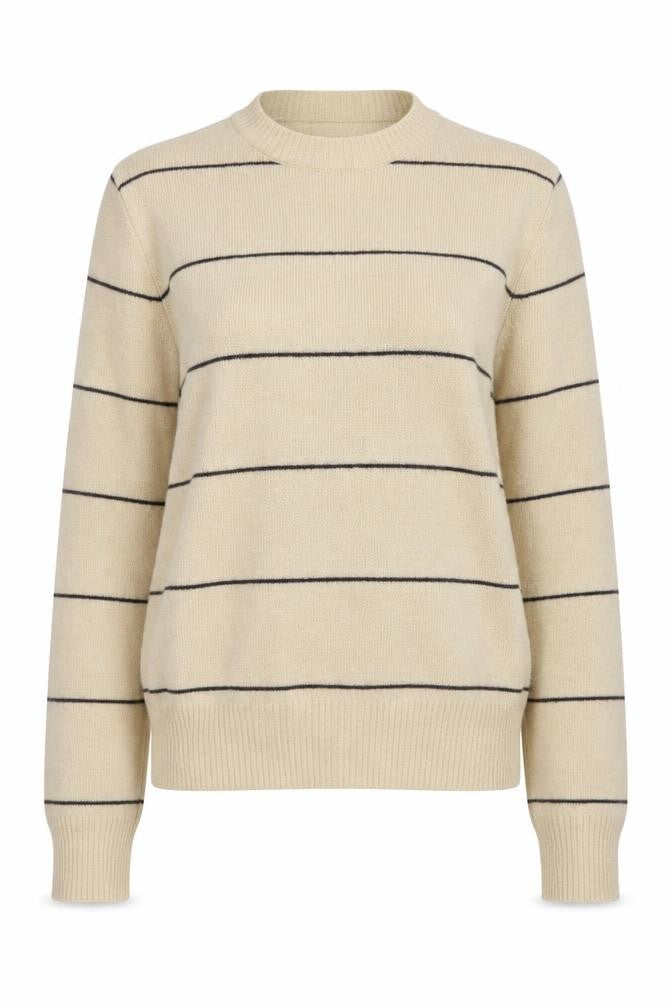 C&A Womens Beige  Striped Polyester Pullover Jumper Size 12