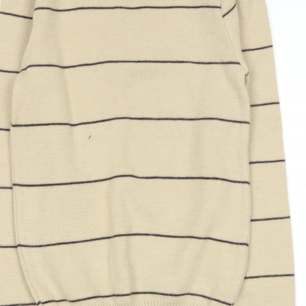 C&A Womens Beige  Striped Polyester Pullover Jumper Size 12