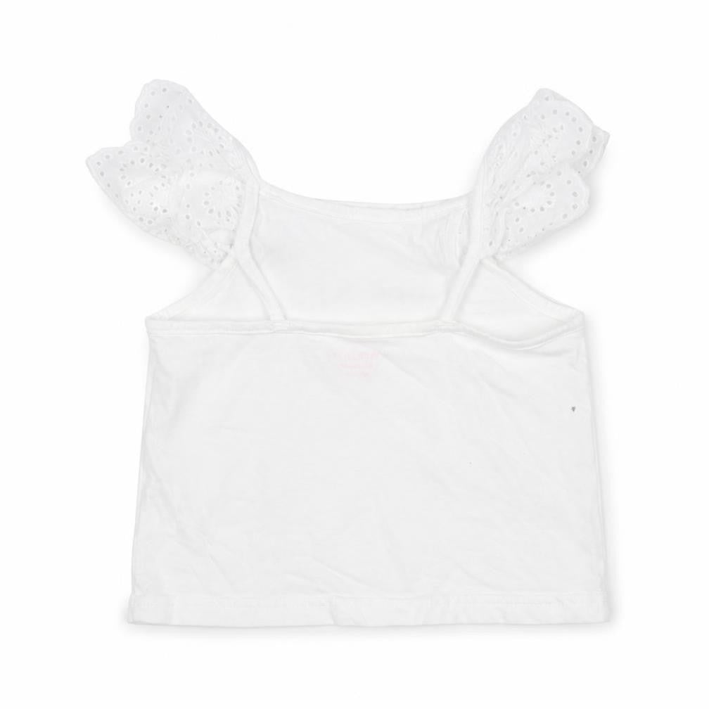primrk Girls White  Cotton Basic Blouse Size 2-3 Years Square Neck
