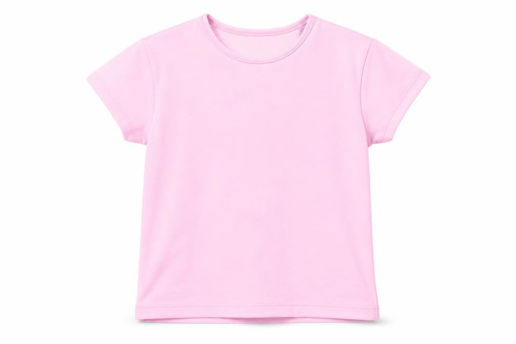 Dunnes Stores Girls Pink  Polyester Basic T-Shirt Size 8-9 Years Round Neck