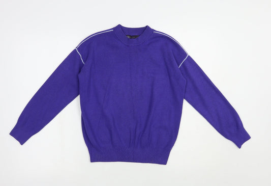 Marks and Spencer Womens Purple Mock Neck  Viscose Pullover Jumper Size S