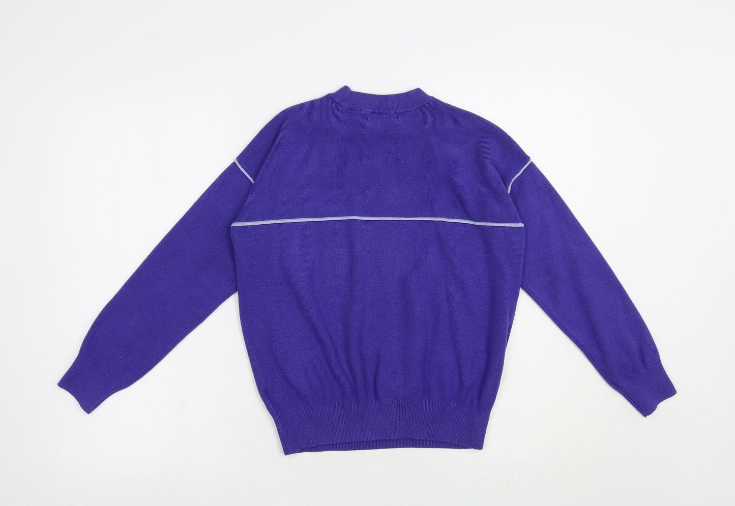 Marks and Spencer Womens Purple Mock Neck  Viscose Pullover Jumper Size S