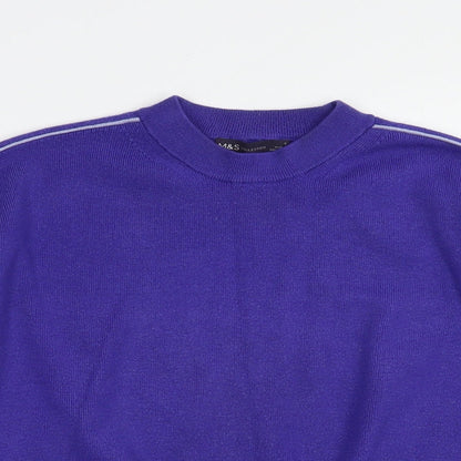 Marks & Spencer Womens Purple Mock Neck  Viscose Pullover Jumper Size S