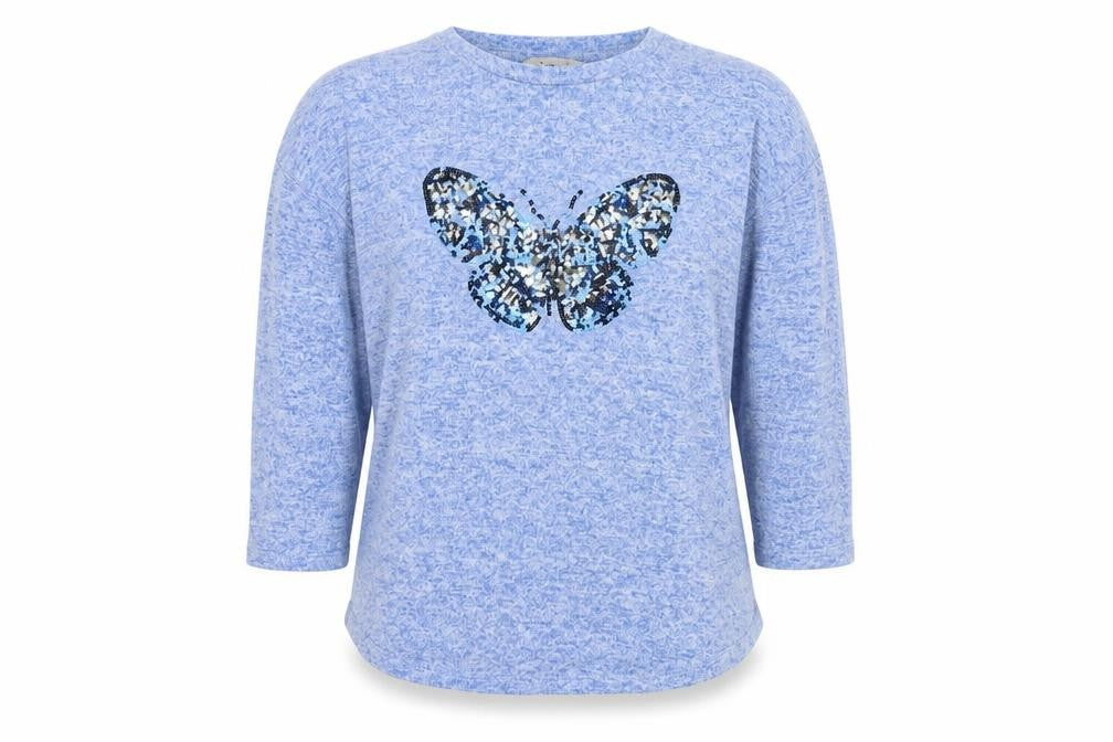 TU Womens Blue Crew Neck  Viscose Pullover Jumper Size 10   - Butterfly