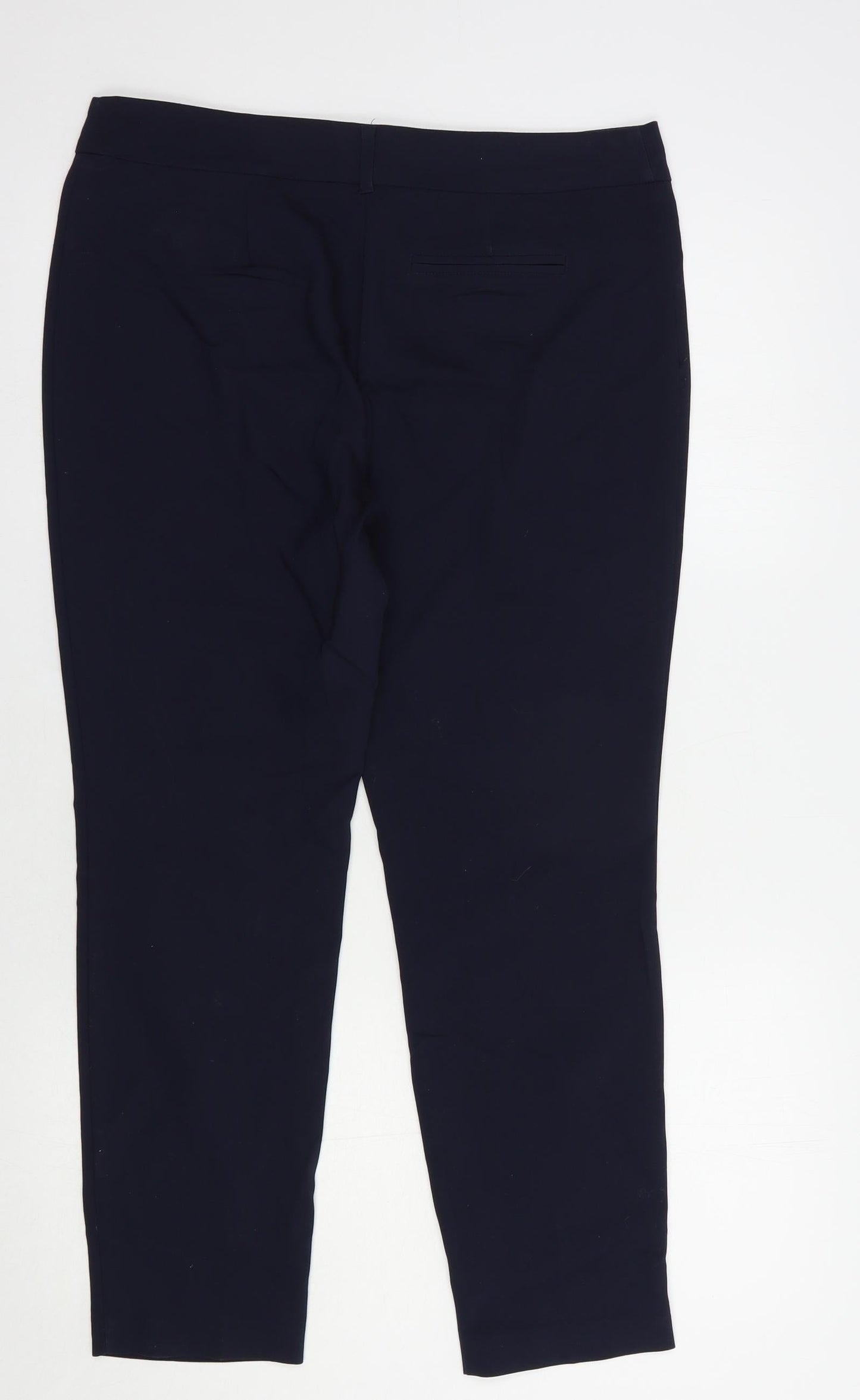 Papaya Womens Blue  Cotton Dress Pants Trousers Size 12 L27 in Regular Hook & Eye
