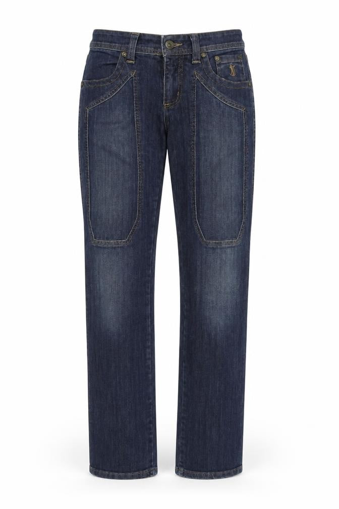 Jeckerson Womens Blue  Cotton Straight Jeans Size 28 in L34 in Regular Button