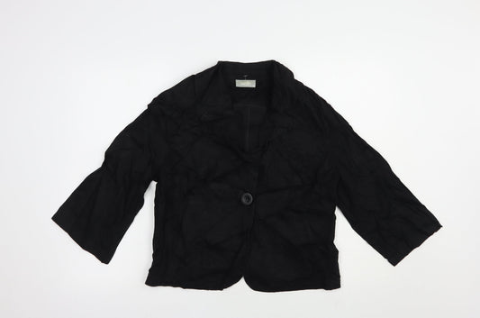 Wallis Womens Black   Jacket Blazer Size 16  Button