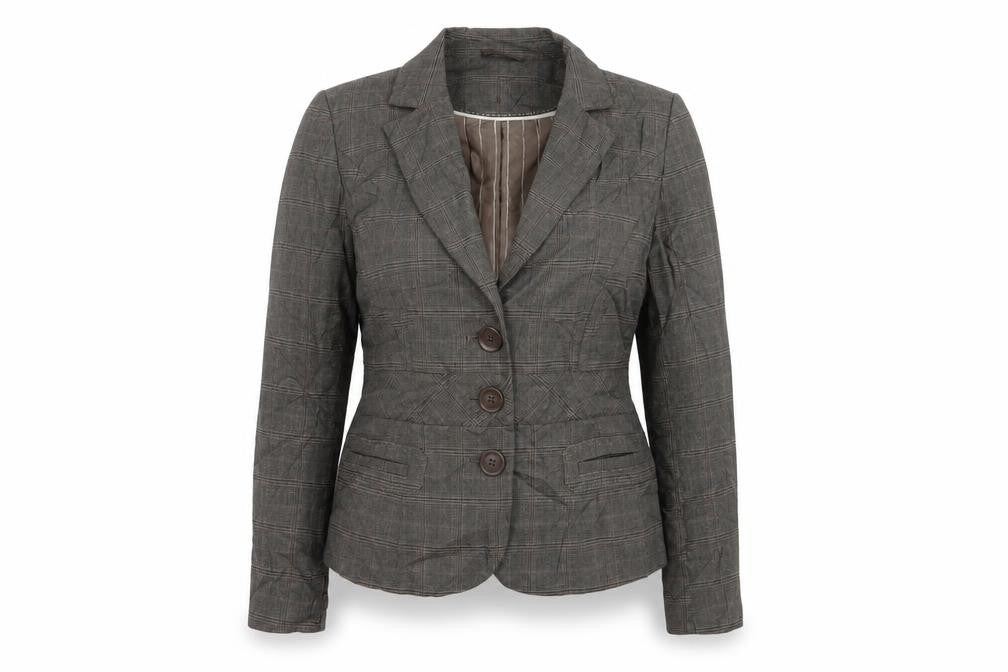 NEXT Womens Grey Plaid  Jacket Blazer Size 14  Button