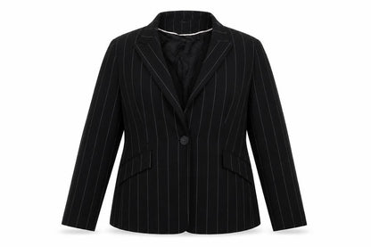 Vie de Mode Womens Black Striped  Jacket Blazer Size 18  Button