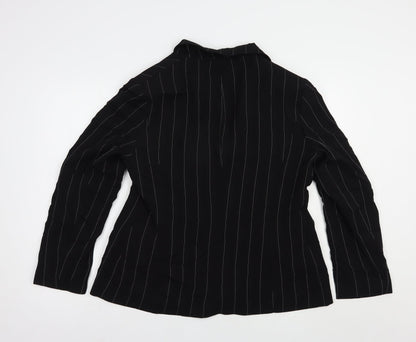 Vie de Mode Womens Black Striped  Jacket Blazer Size 18  Button