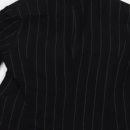 Vie de Mode Womens Black Striped  Jacket Blazer Size 18  Button