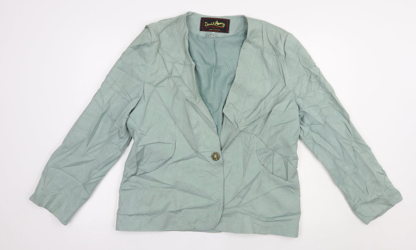 David Barry Womens Green   Jacket Blazer Size 16  Button