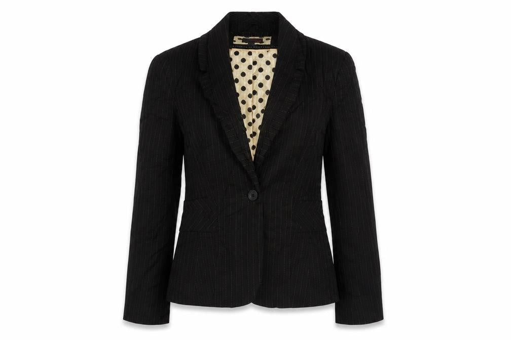NEXT Womens Black Striped  Jacket Blazer Size 12  Button