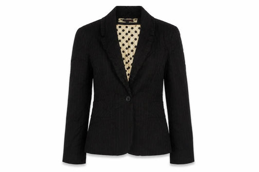 Next Womens Black Striped  Jacket Blazer Size 12  Button
