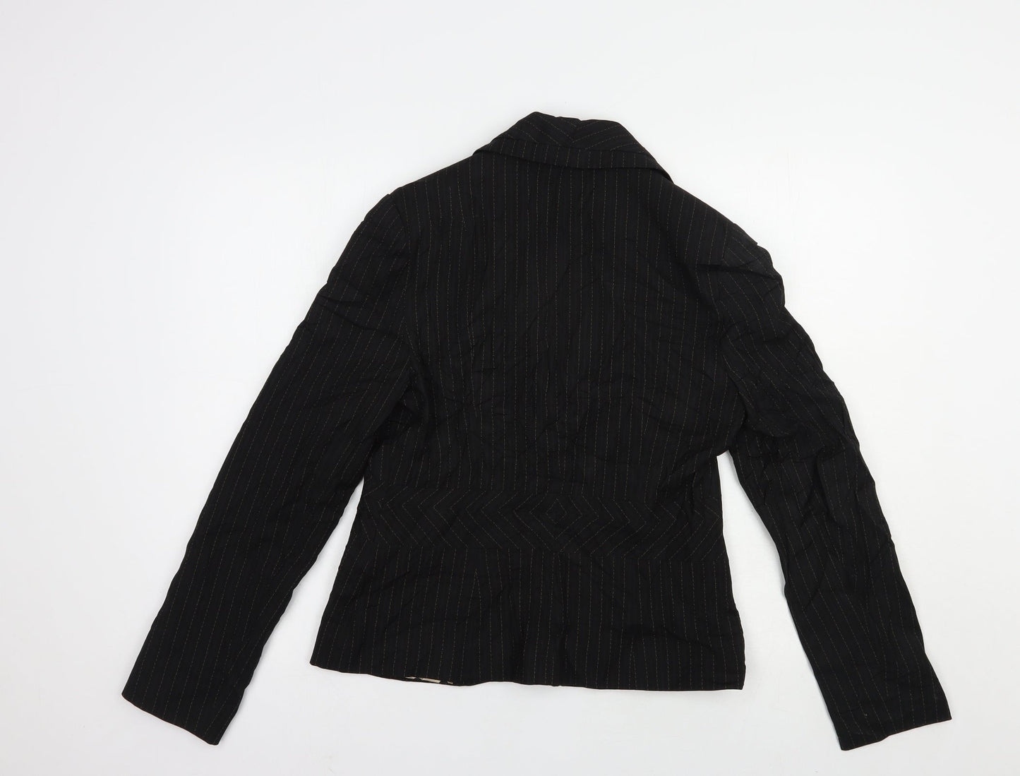 NEXT Womens Black Striped  Jacket Blazer Size 12  Button