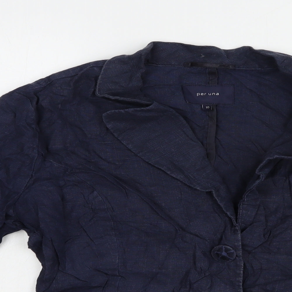 Per Una Womens Blue   Jacket Blazer Size 10  Button