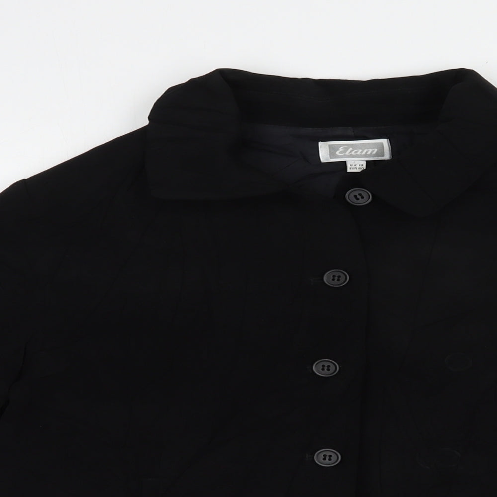 Etam Womens Black   Jacket Blazer Size 12  Button